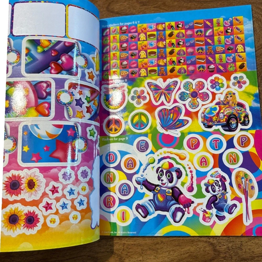 Lisa Frank Giant Sticker Activity Book 500+ Stickers‎ Bendon 2012 *see photos